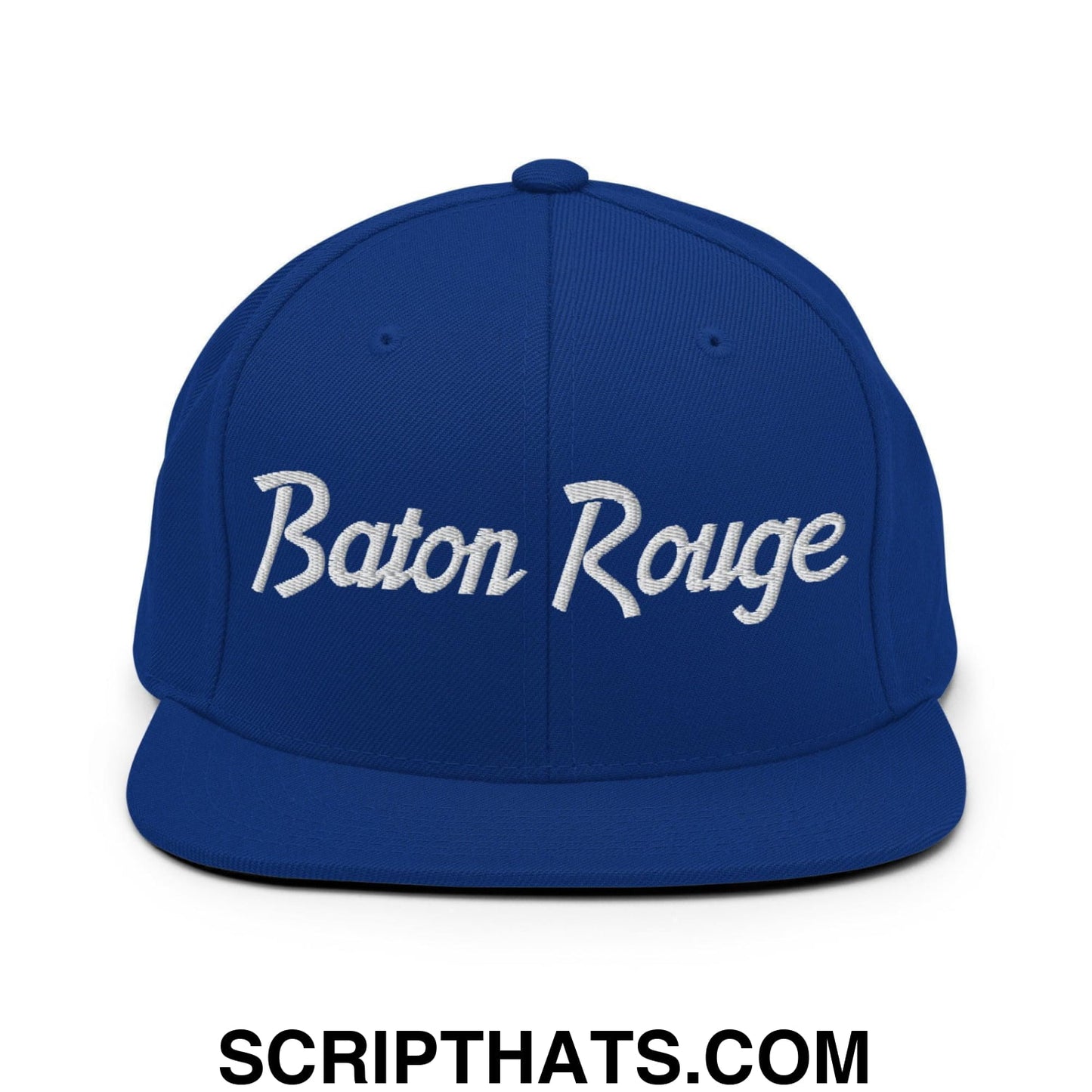 Baton Rouge Script Snapback Hat Royal Blue