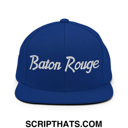Baton Rouge Script Snapback Hat Royal Blue