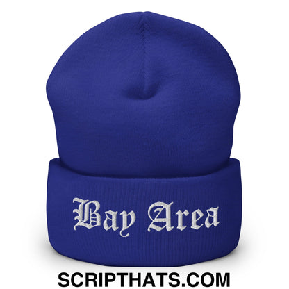 Bay Area Old English Embroidered Knit Cuffed Beanie Royal