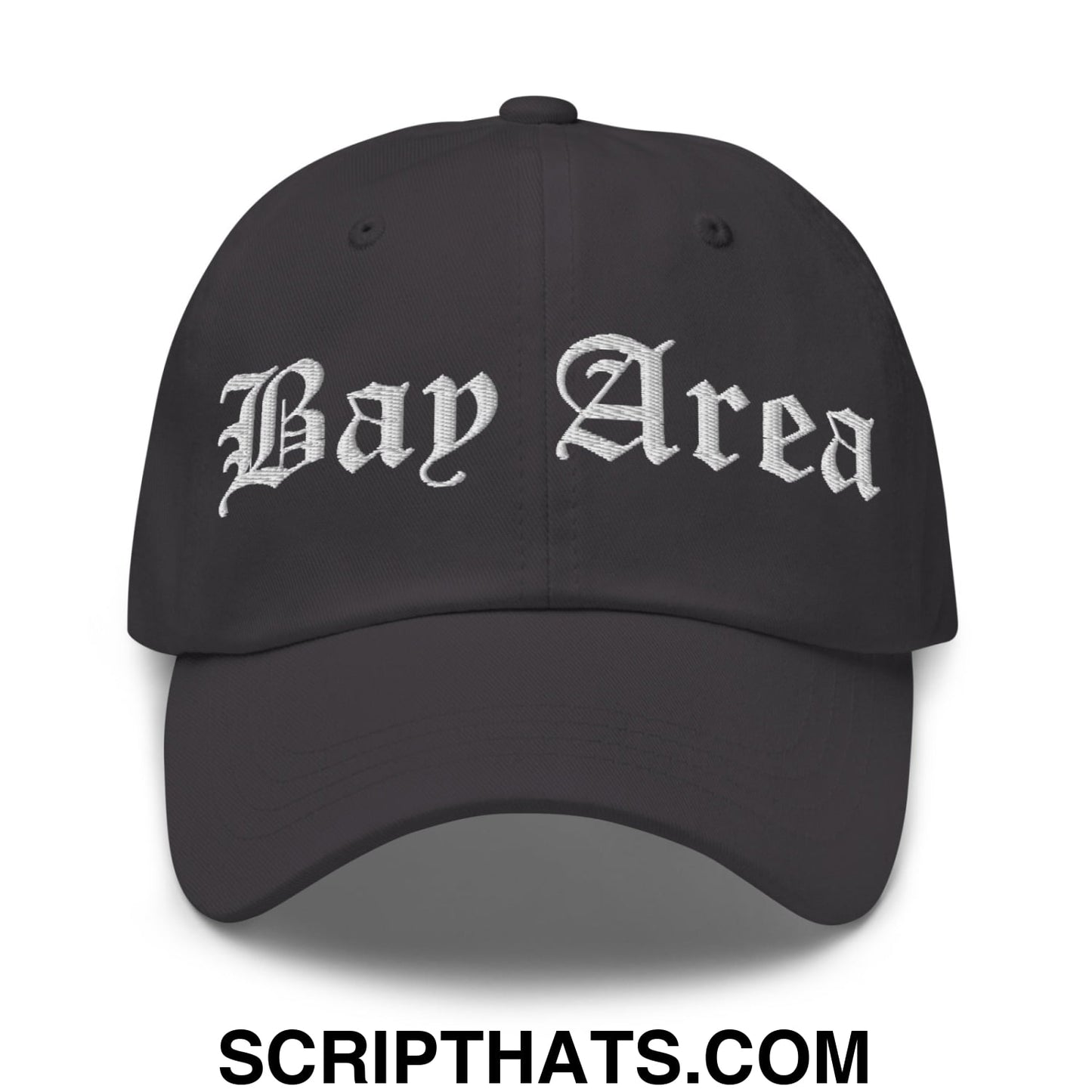 Bay Area Old English Embroidered Unstructured Dad Hat Dark Grey