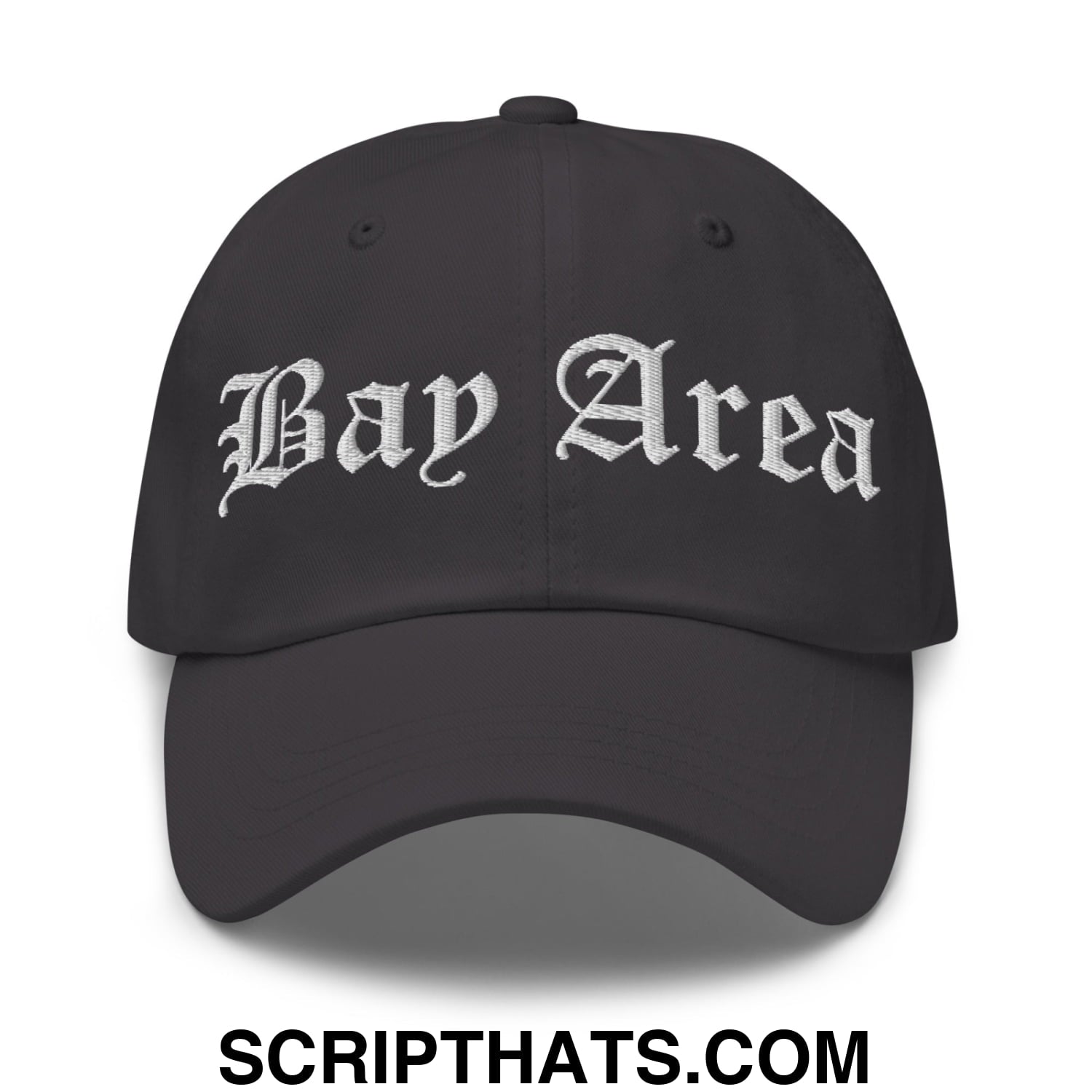 Bay Area Old English Embroidered Unstructured Dad Hat Dark Grey