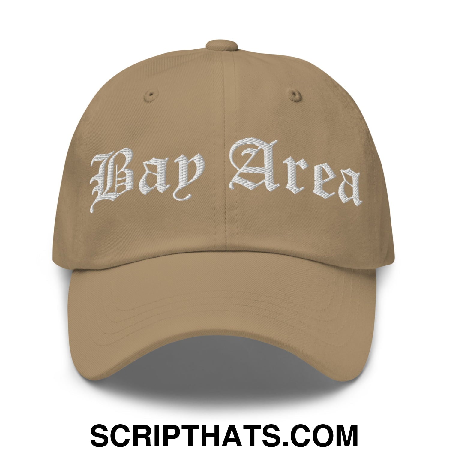 Bay Area Old English Embroidered Unstructured Dad Hat Khaki