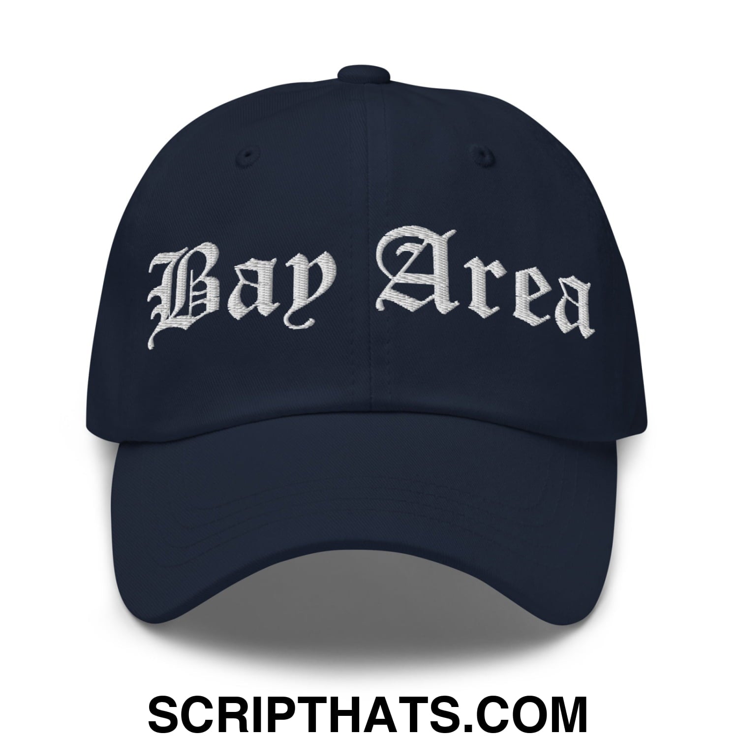 Bay Area Old English Embroidered Unstructured Dad Hat Navy
