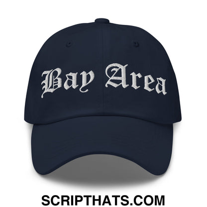 Bay Area Old English Embroidered Unstructured Dad Hat Navy