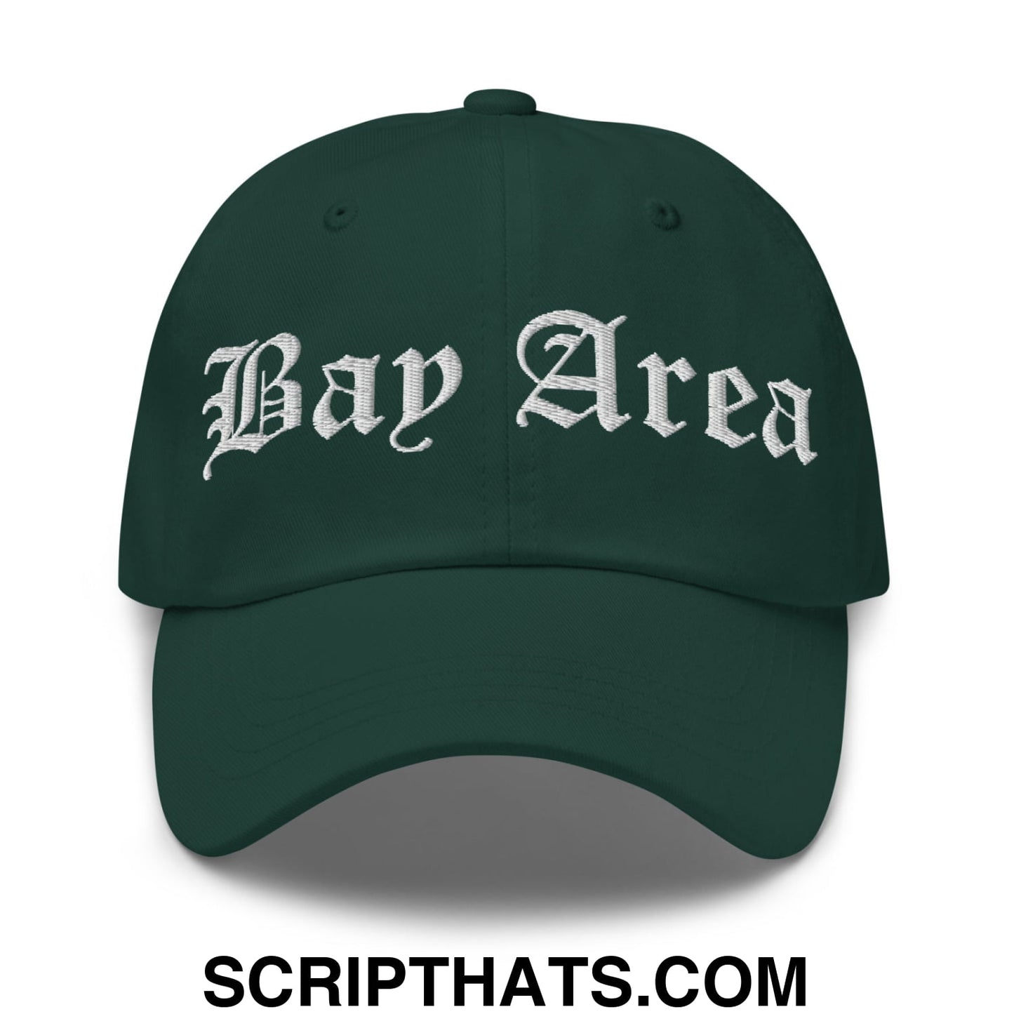Bay Area Old English Embroidered Unstructured Dad Hat Spruce