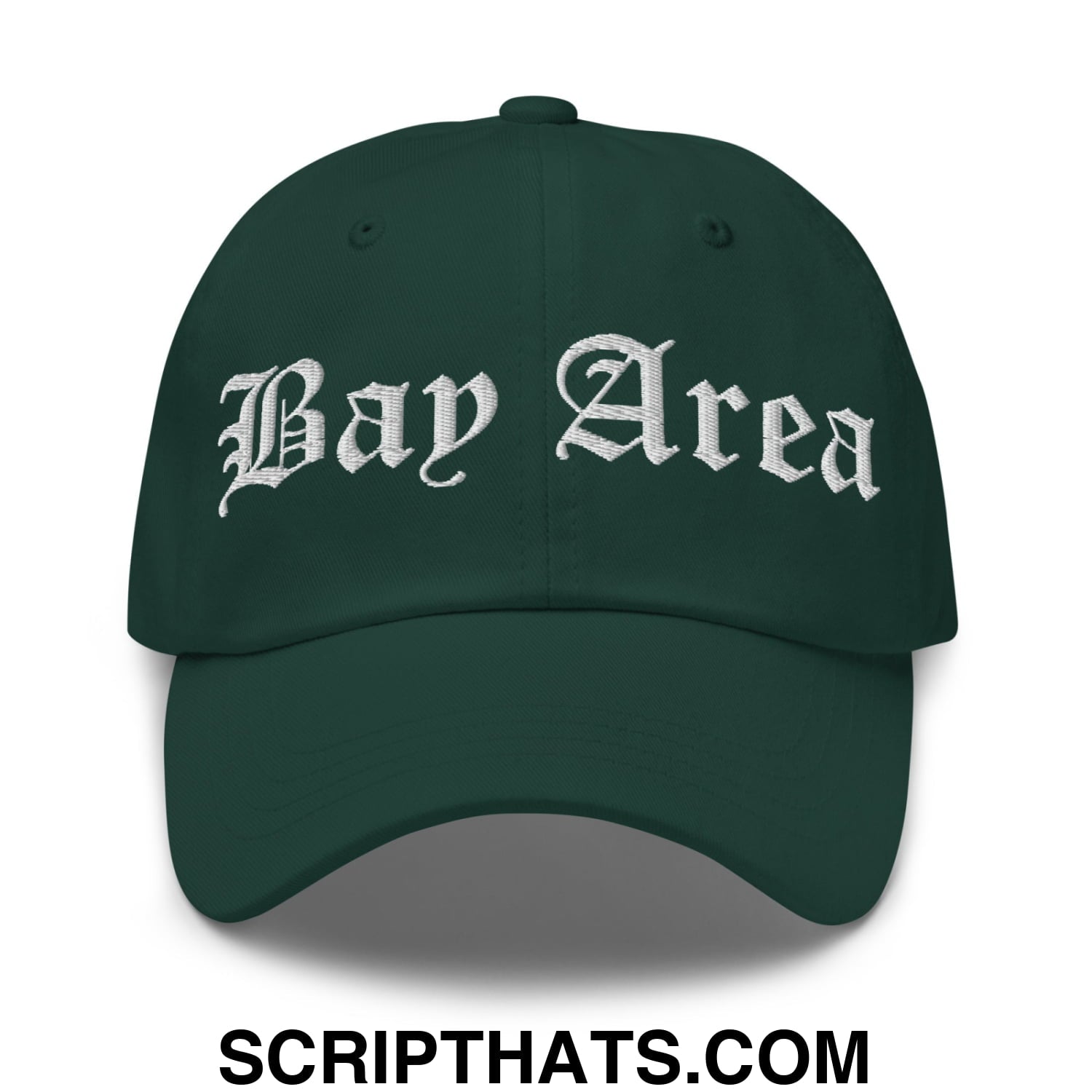 Bay Area Old English Embroidered Unstructured Dad Hat Spruce