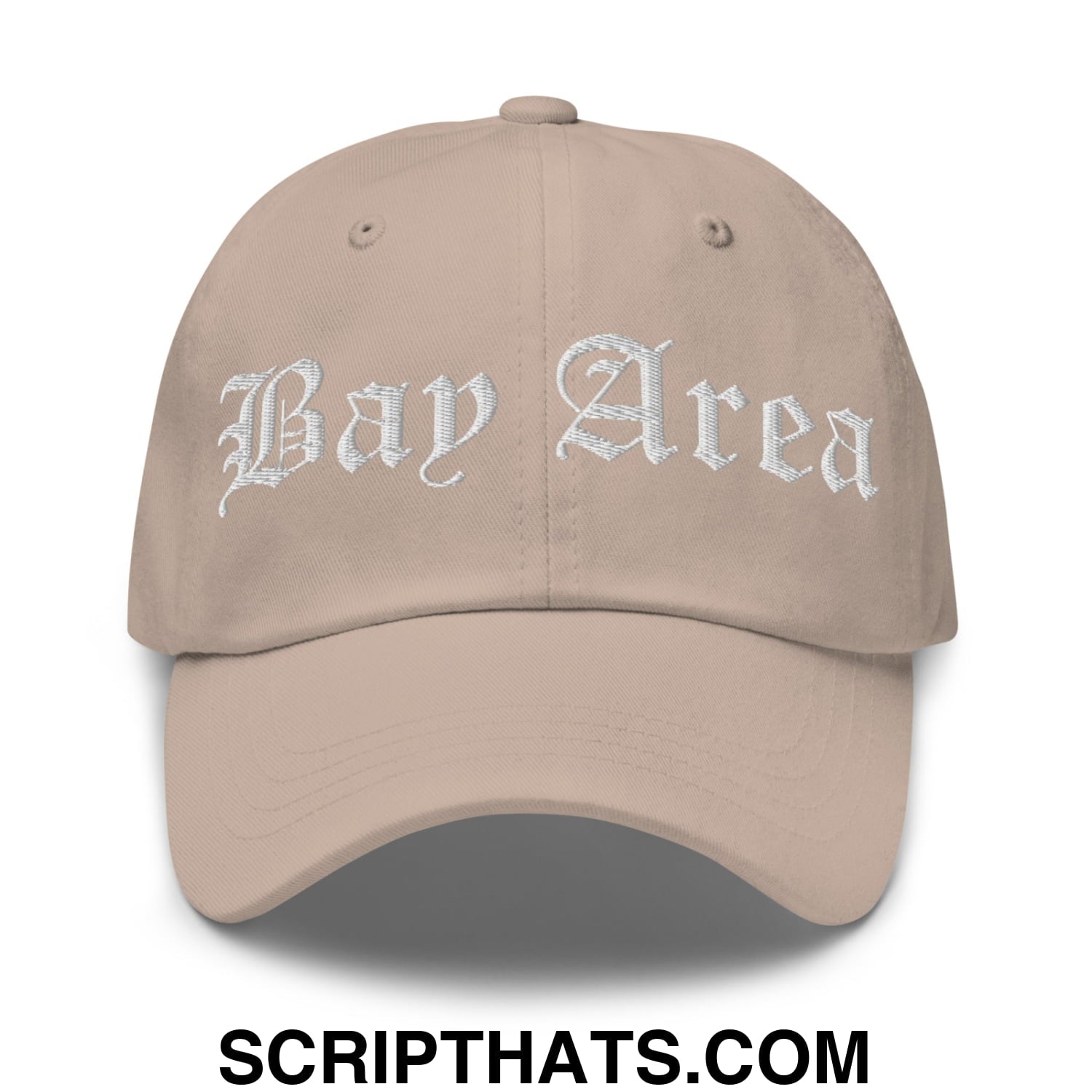 Bay Area Old English Embroidered Unstructured Dad Hat Stone