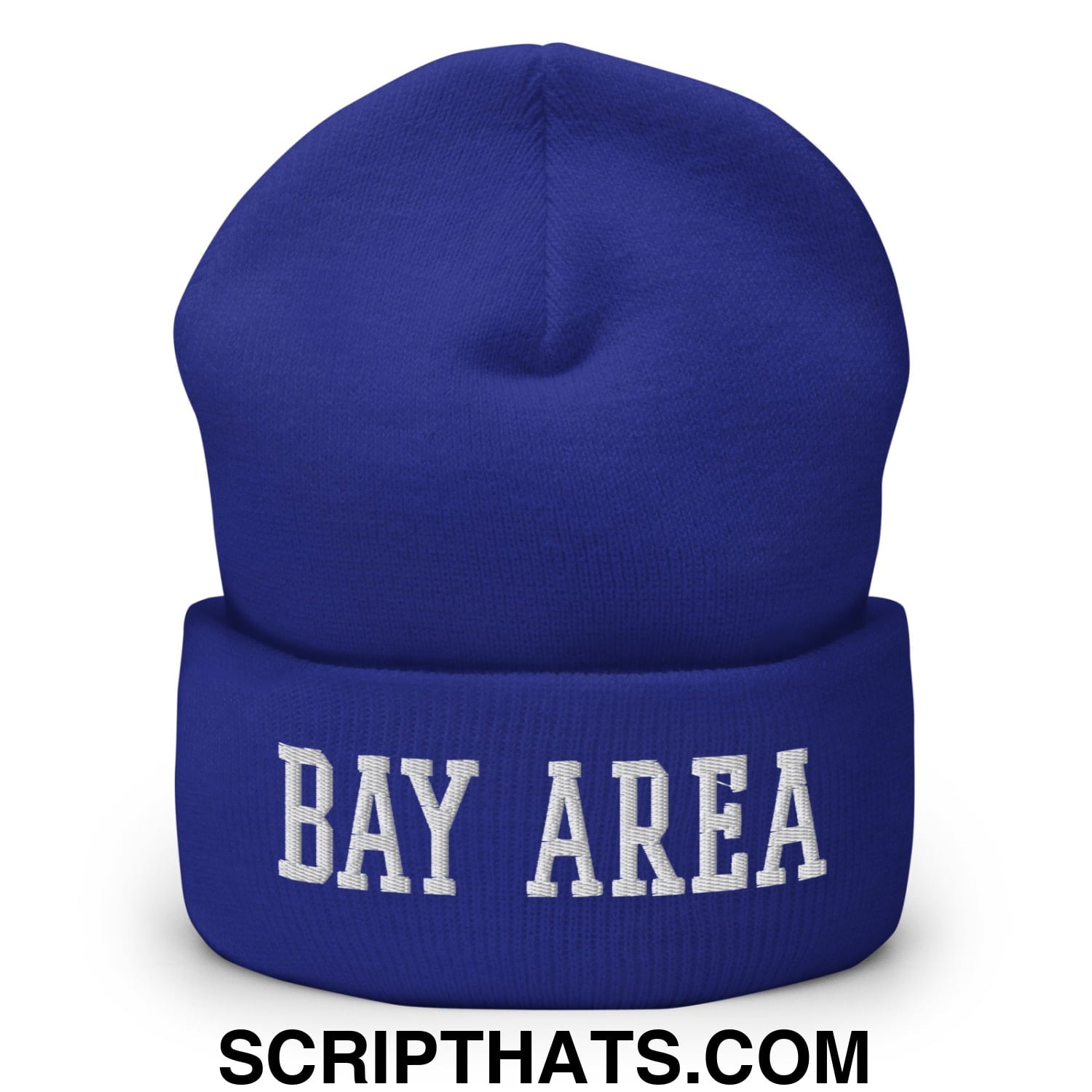 Bay Area Varsity College Block Embroidered Knit Cuffed Beanie Royal