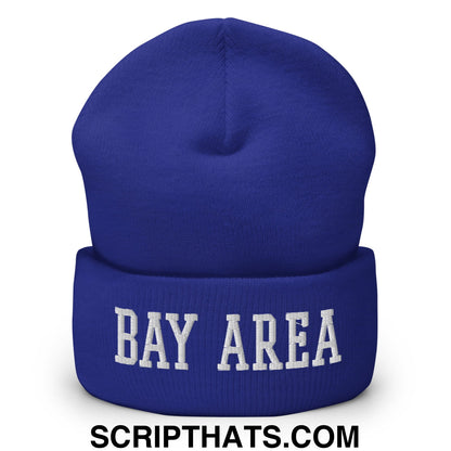 Bay Area Varsity College Block Embroidered Knit Cuffed Beanie Royal