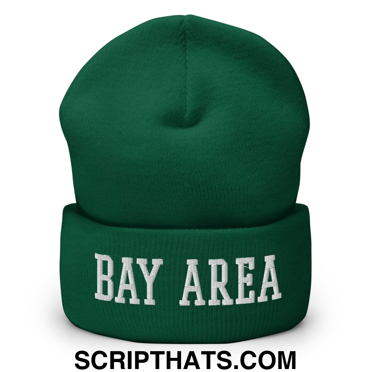 Bay Area Varsity College Block Embroidered Knit Cuffed Beanie Spruce