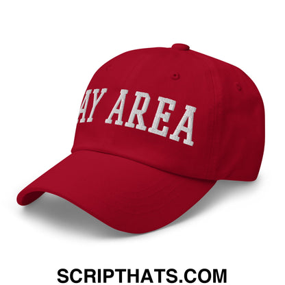 Bay Area Varsity College Block Embroidered Unstructured Dad Hat Cranberry