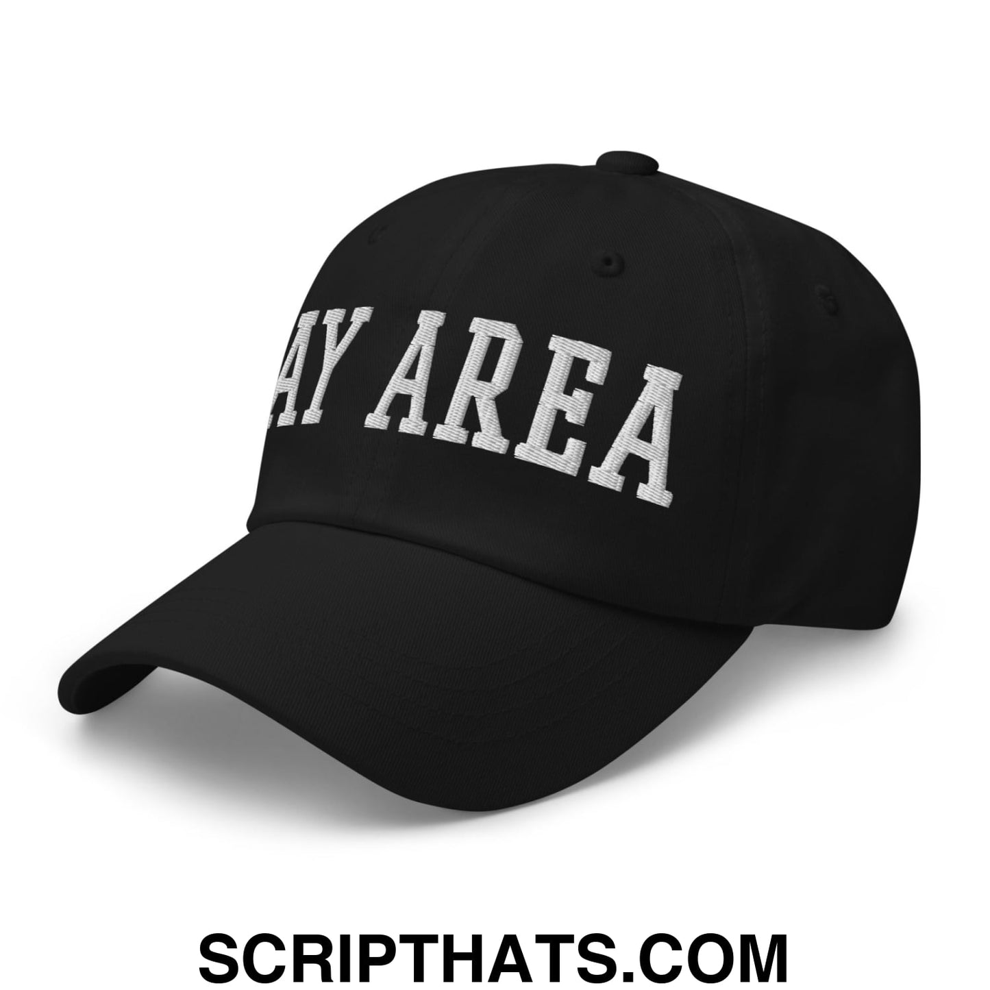 Bay Area Varsity College Block Embroidered Unstructured Dad Hat Black