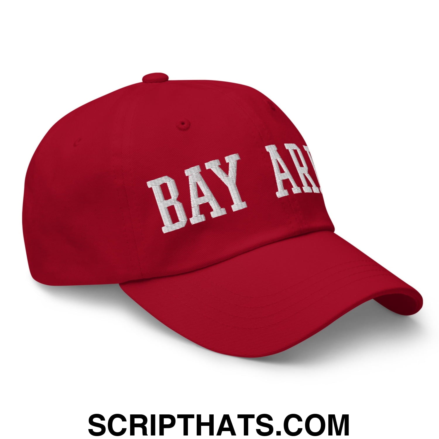 Bay Area Varsity College Block Embroidered Unstructured Dad Hat Cranberry