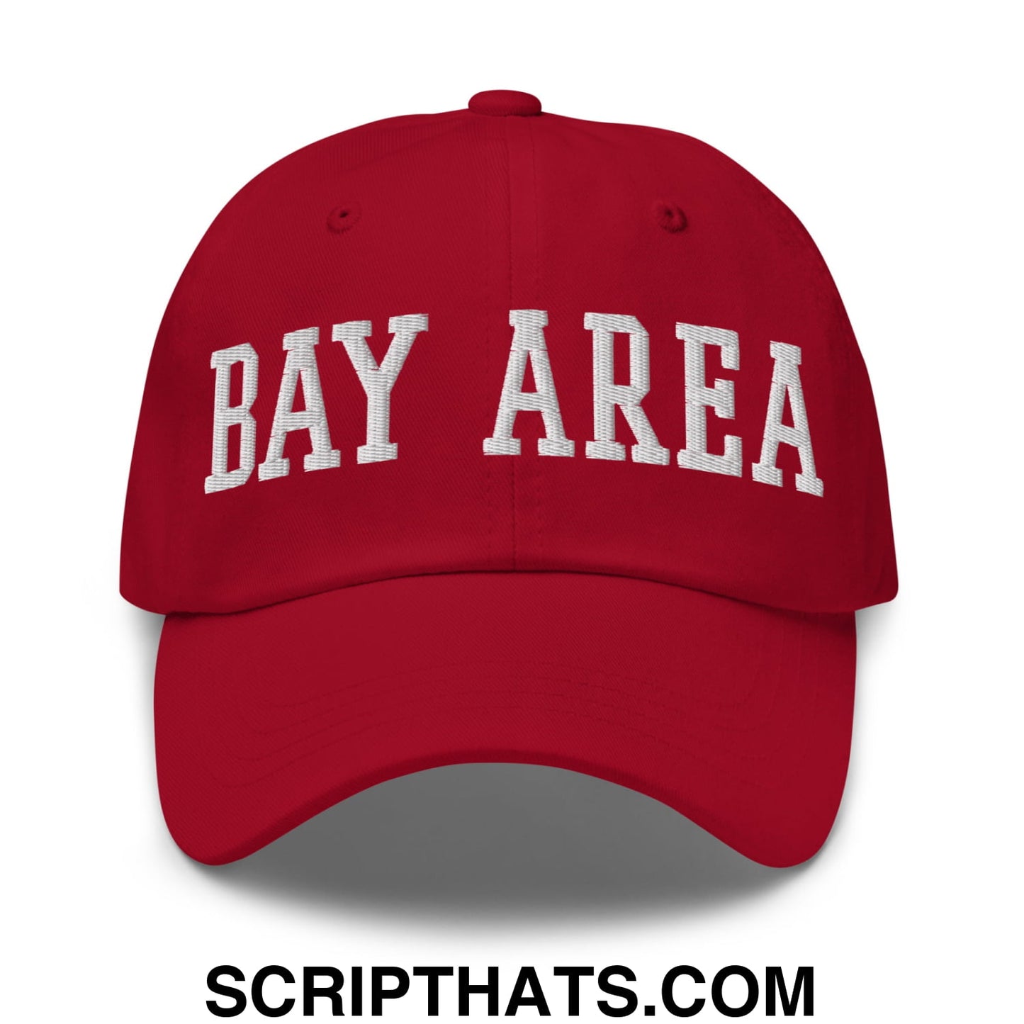Bay Area Varsity College Block Embroidered Unstructured Dad Hat Cranberry