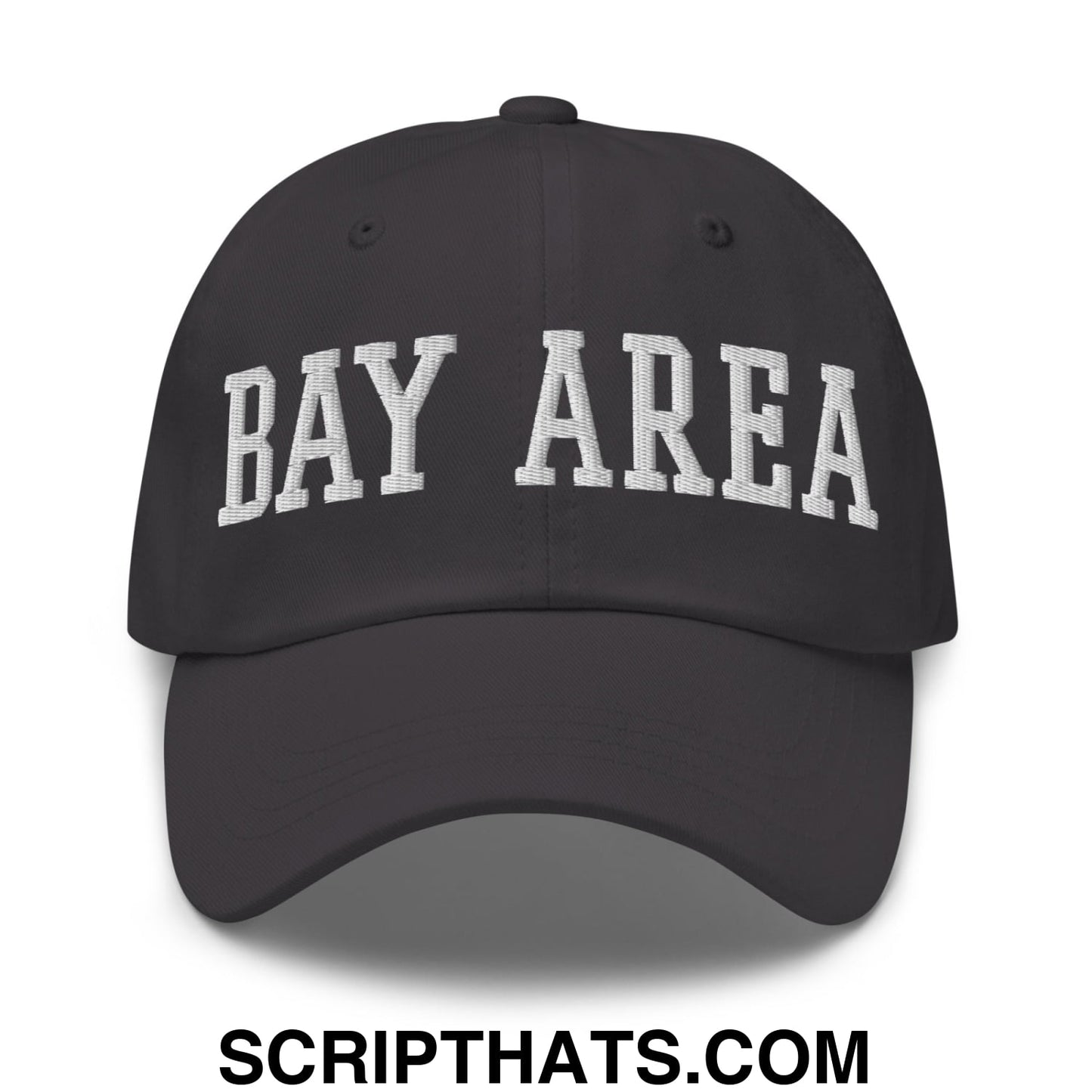 Bay Area Varsity College Block Embroidered Unstructured Dad Hat Dark Grey