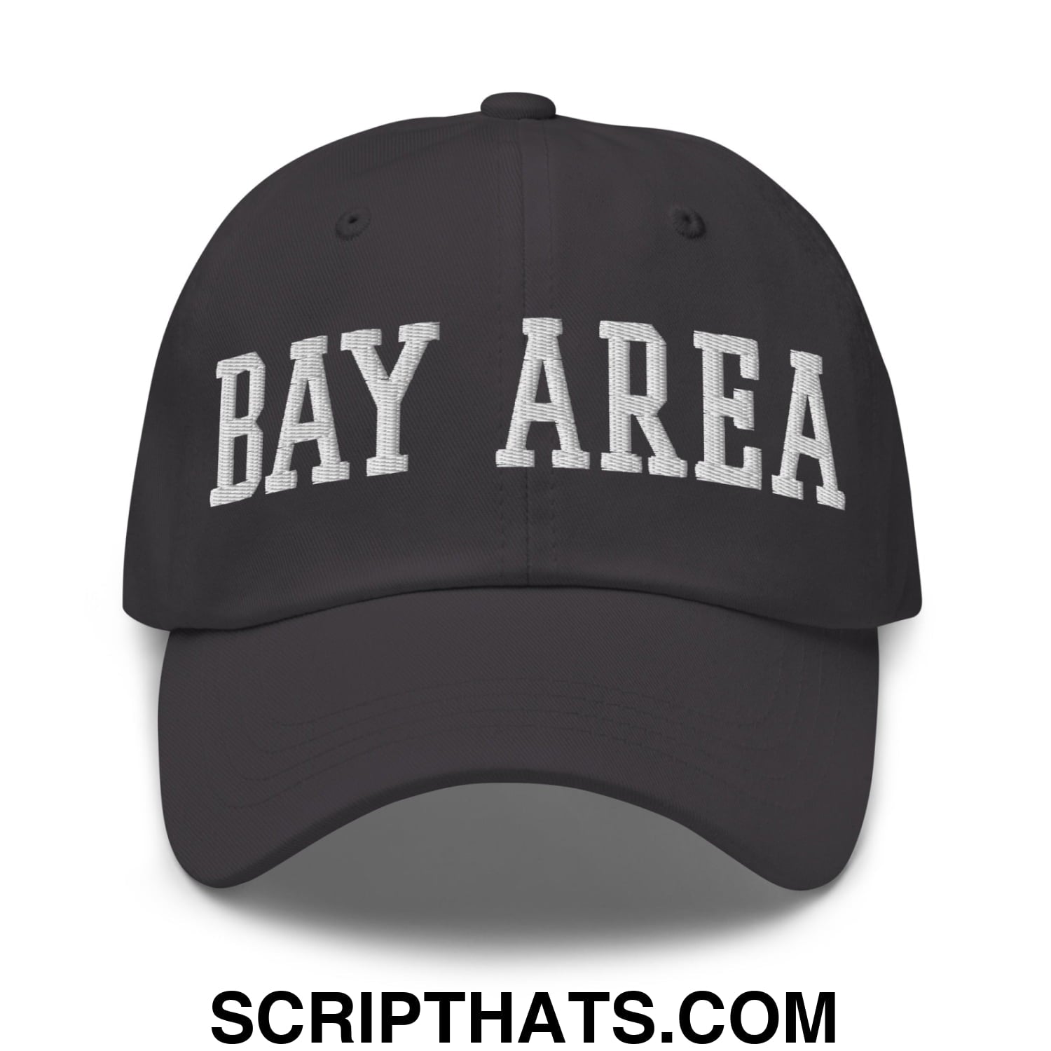 Bay Area Varsity College Block Embroidered Unstructured Dad Hat Dark Grey