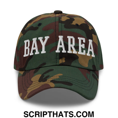 Bay Area Varsity College Block Embroidered Unstructured Dad Hat Green Camo