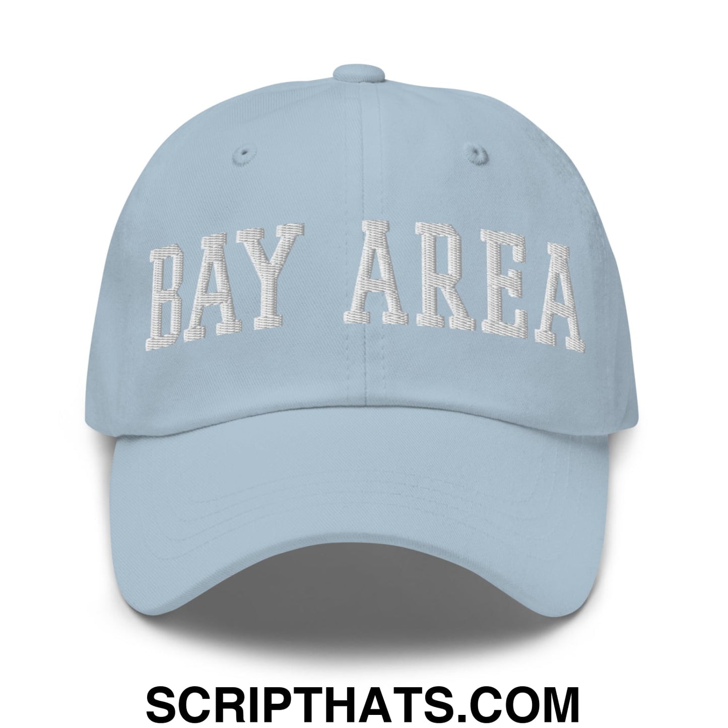 Bay Area Varsity College Block Embroidered Unstructured Dad Hat Light Blue