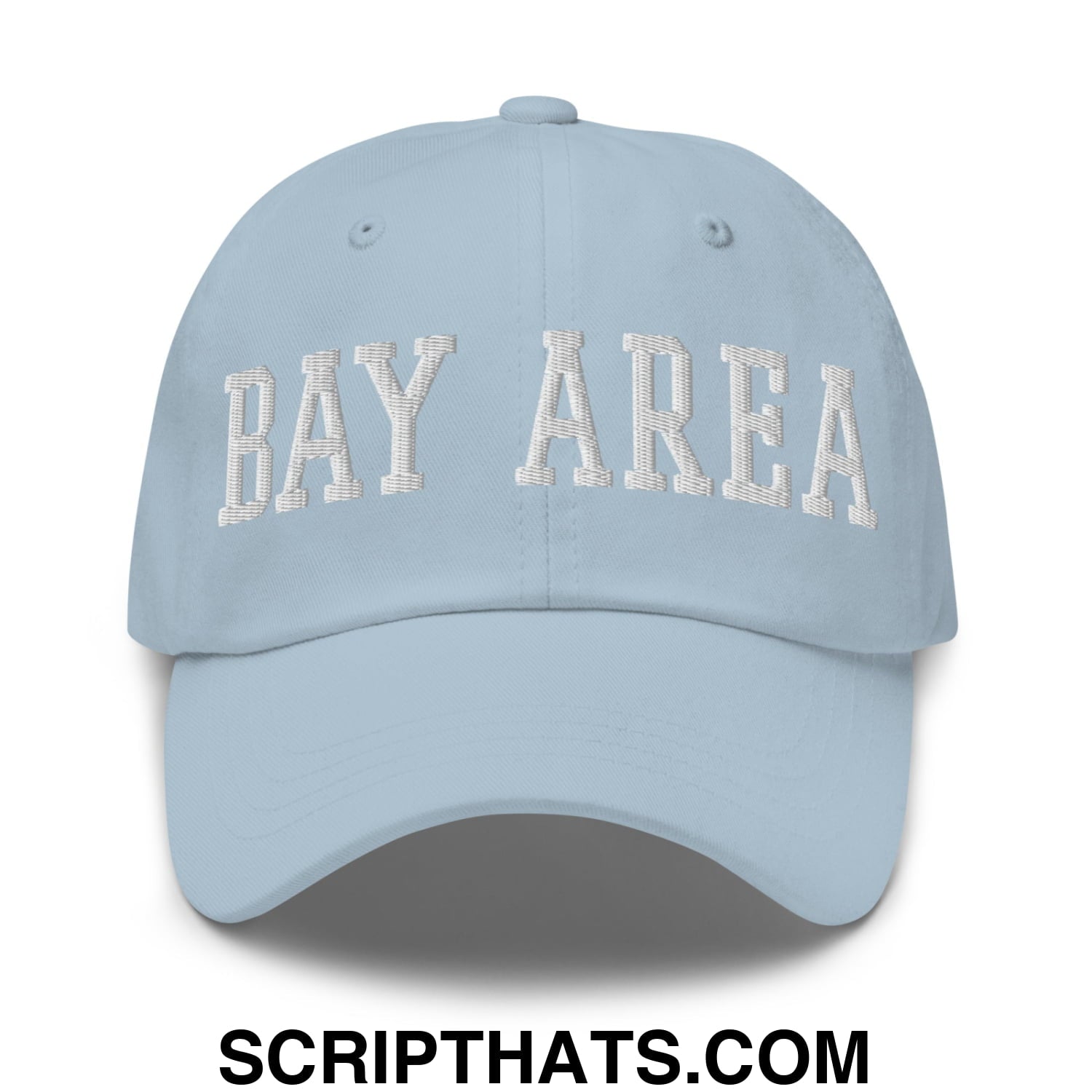 Bay Area Varsity College Block Embroidered Unstructured Dad Hat Light Blue