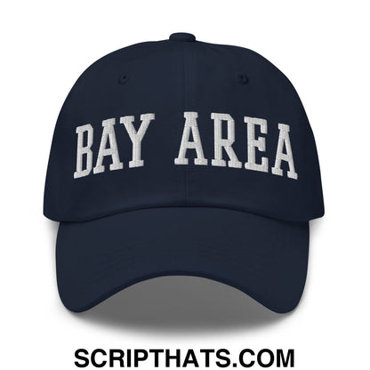 Bay Area Varsity College Block Embroidered Unstructured Dad Hat Navy