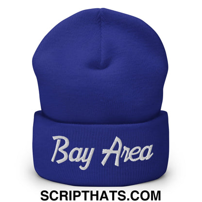 Bay Area Vintage Sports Script Embroidered Knit Cuffed Beanie Royal