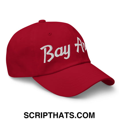 Bay Area Vintage Sports Script Embroidered Unstructured Dad Hat Cranberry