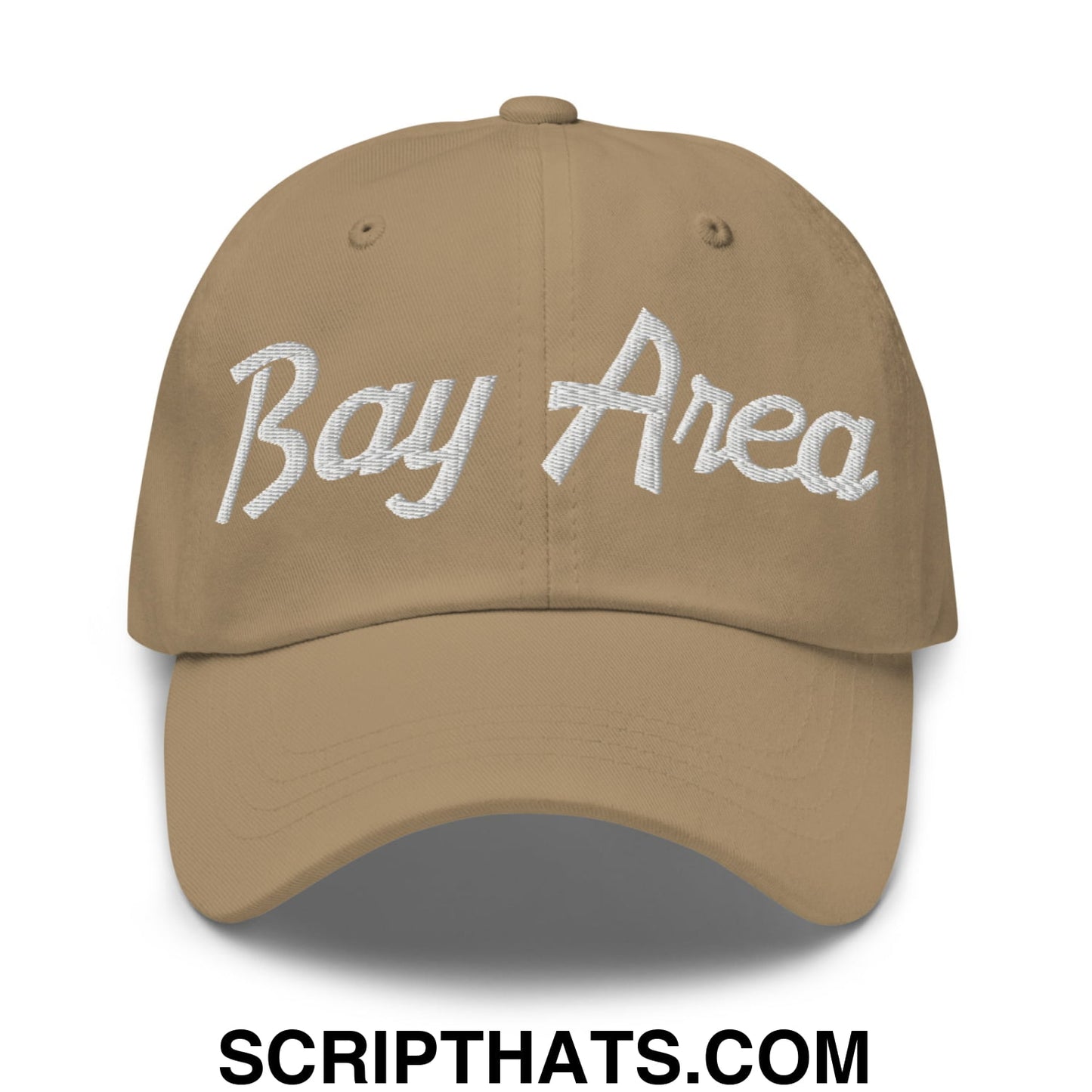 Bay Area Vintage Sports Script Embroidered Unstructured Dad Hat Khaki