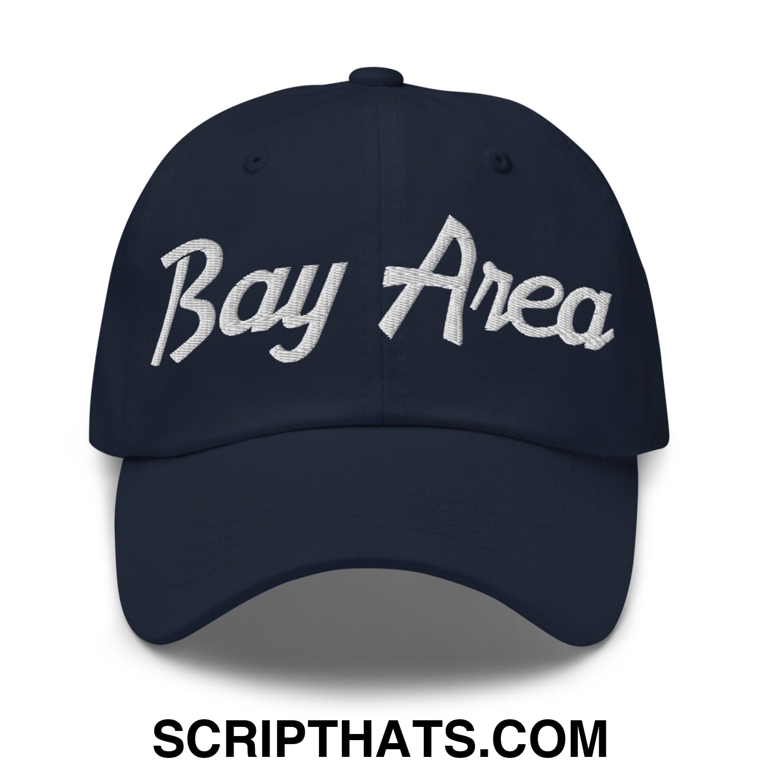 Bay Area Vintage Sports Script Embroidered Unstructured Dad Hat Navy