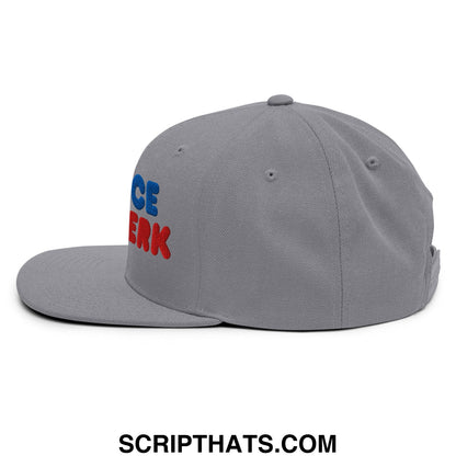 Be Nice You Jerk Embroidered Flat Bill Brim Snapback Hat Silver