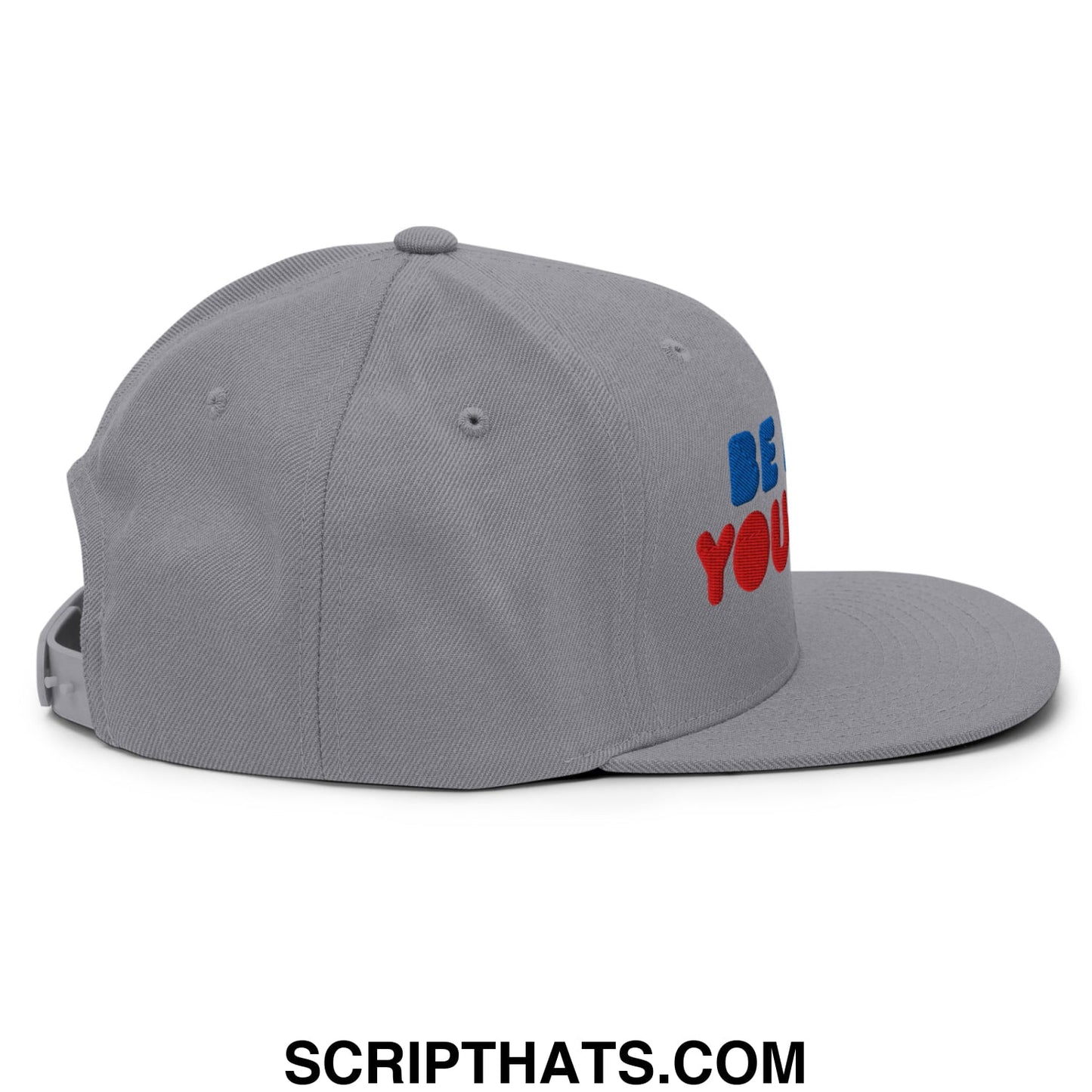 Be Nice You Jerk Embroidered Flat Bill Brim Snapback Hat Silver