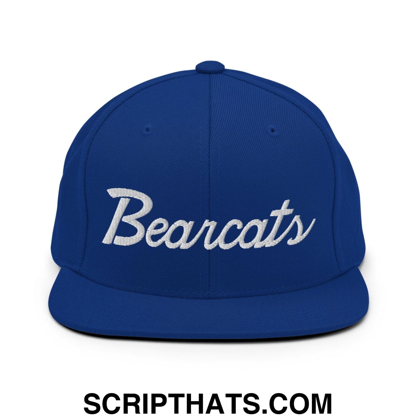 Bearcats School Mascot Script Snapback Hat Royal Blue