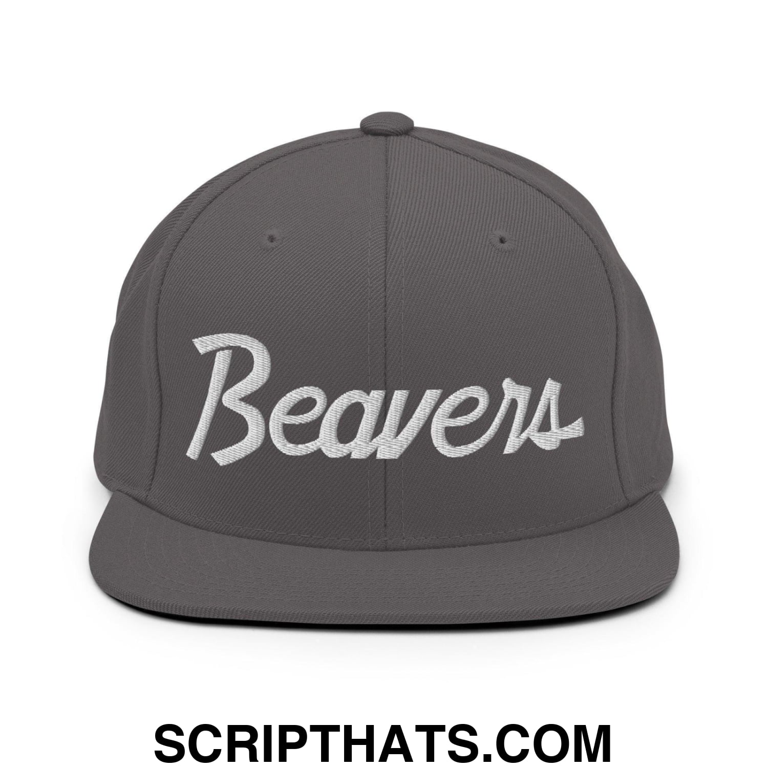 Beavers School Mascot Script Snapback Hat Dark Grey
