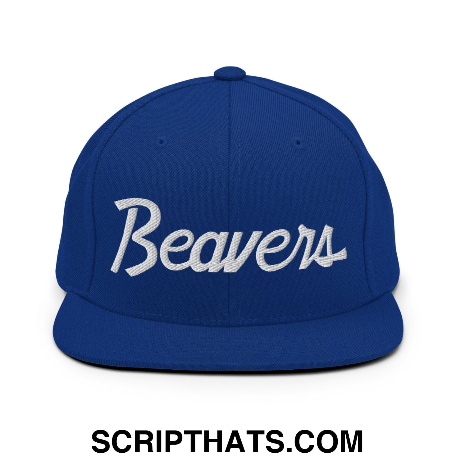 Beavers School Mascot Script Snapback Hat Royal Blue
