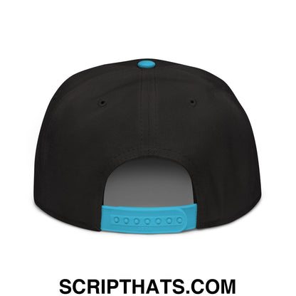 Been There Won That Embroidered Flat Brim Bill Snapback Hat Aqua blue Black Black