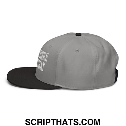Been There Won That Embroidered Flat Brim Bill Snapback Hat Black Gray Gray