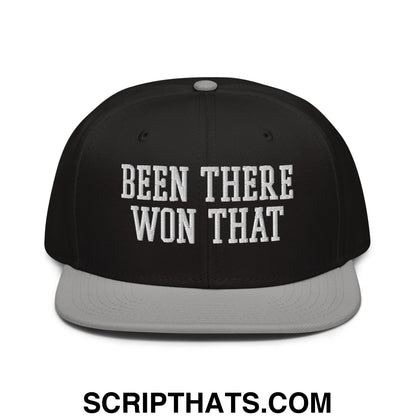 Been There Won That Embroidered Flat Brim Bill Snapback Hat Gray Black Black