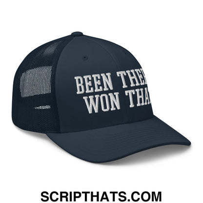 Been There Won That Embroidered Mesh Trucker Hat Navy