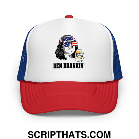 Ben Drankin' 4th of July Screenprinted Foam Mesh Trucker Hat Default Title