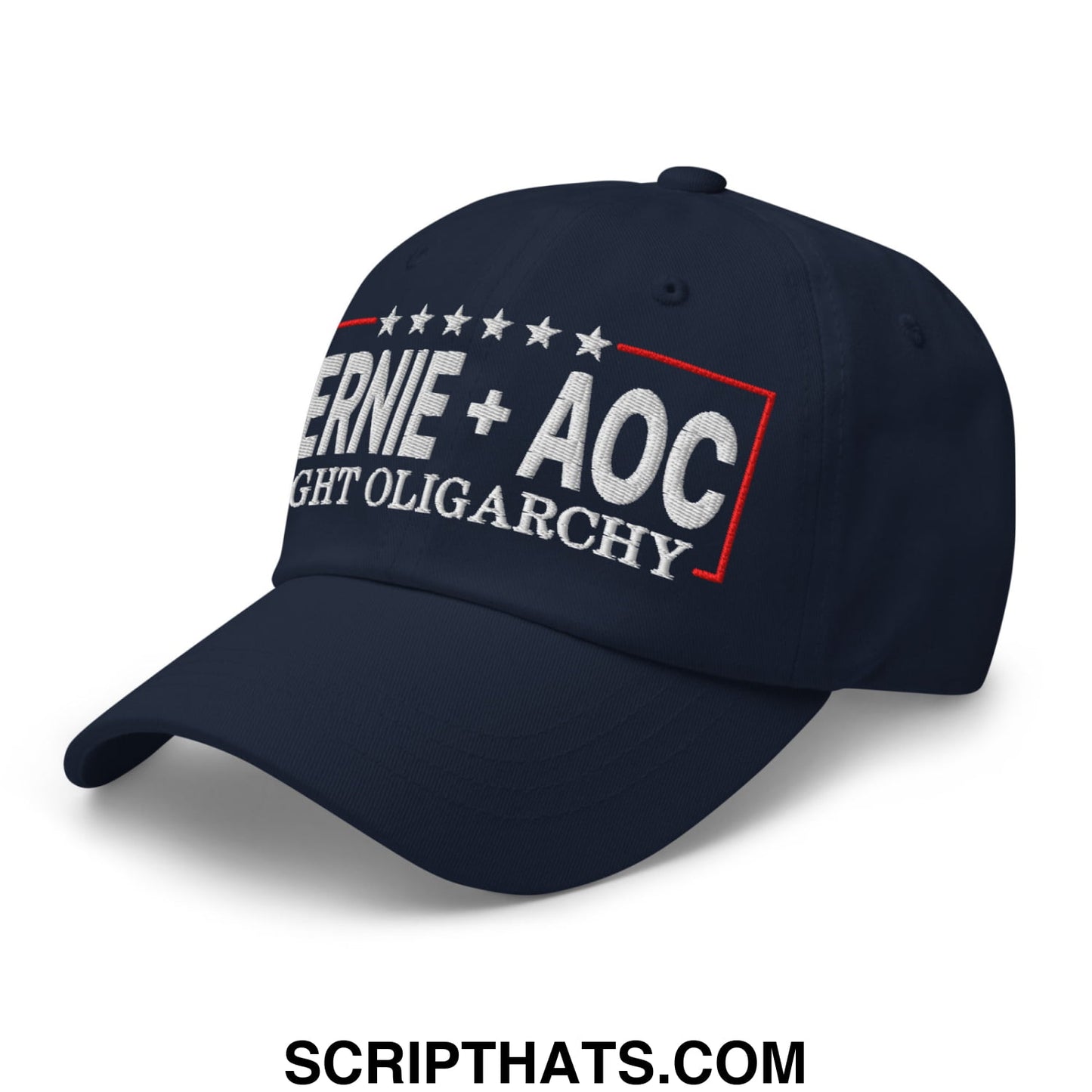 Bernie + AOC Fight Oligarchy Embroidered Unstructured Dad Hat Default Title