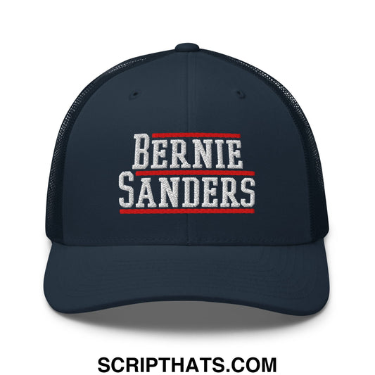 Bernie Sanders Embroidered Mesh Trucker Hat Navy