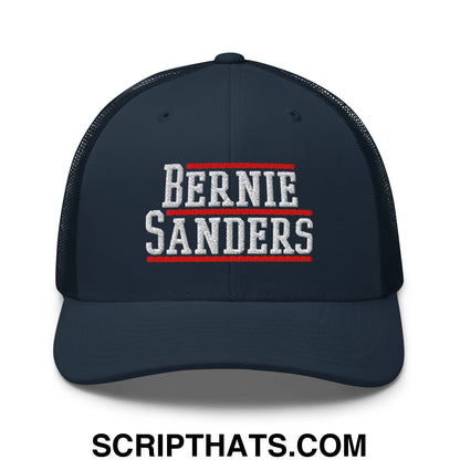 Bernie Sanders Embroidered Mesh Trucker Hat Navy