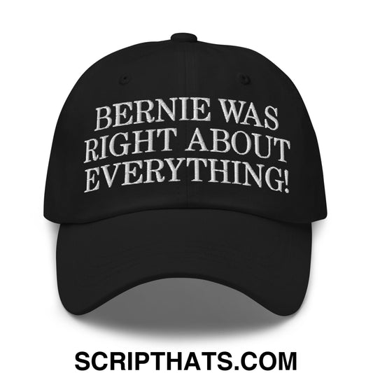 Bernie Was Right About Everything! Embroidered Unstructured Dad Hat Black
