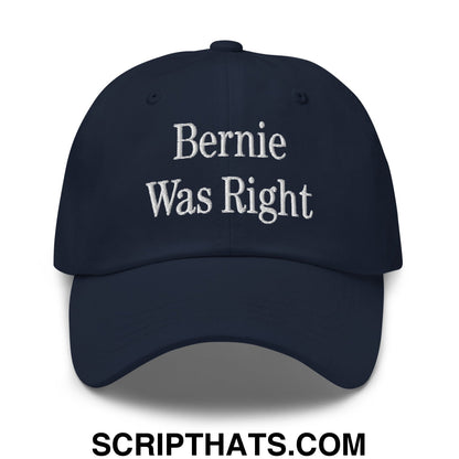 Bernie Was Right Embroidered Unstructured Dad Hat Navy