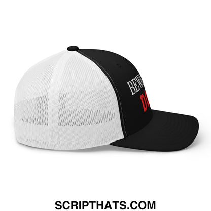 Beware of DOGE Embroidered Mesh Trucker Hat Black White