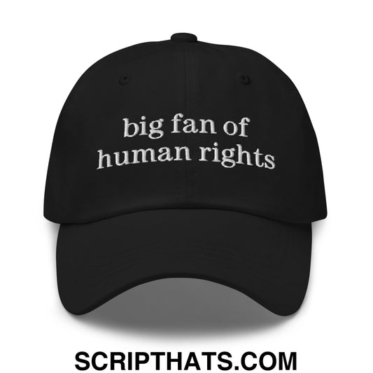 Big Fan of Human Rights Embroidered Unstructured Dad Hat Black
