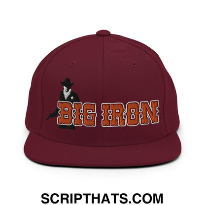 Big Iron Western Snapback Hat Maroon