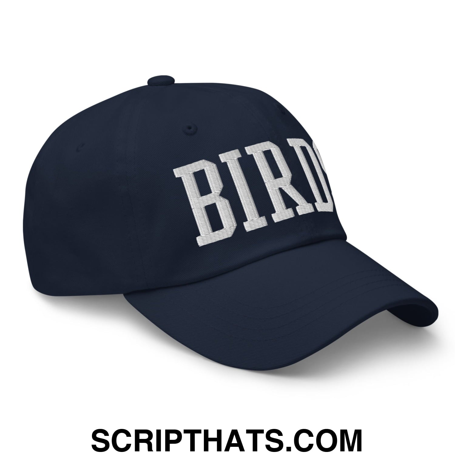 Birds Varsity Block Embroidered Unstructured Dad Hat Navy