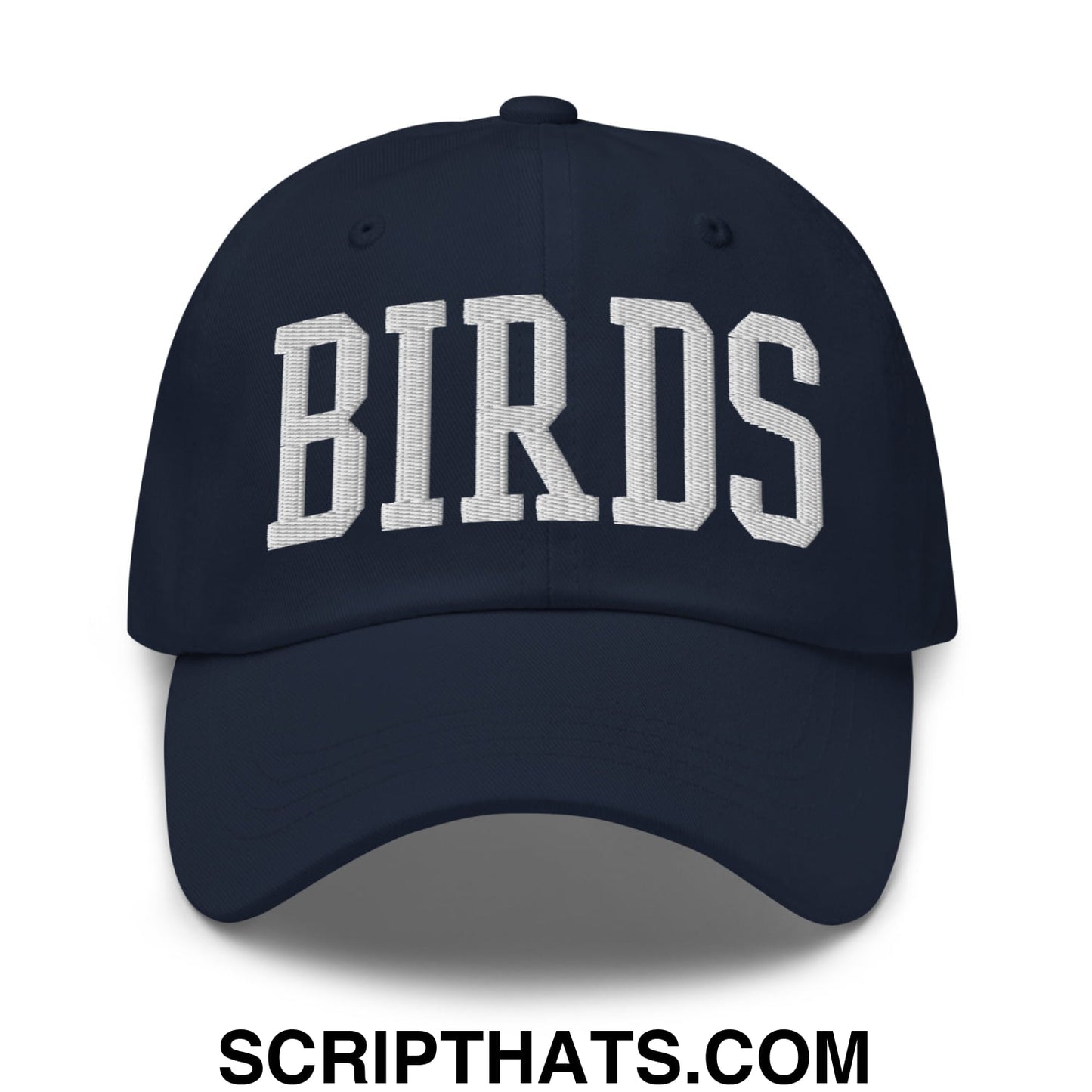 Birds Varsity Block Embroidered Unstructured Dad Hat Navy
