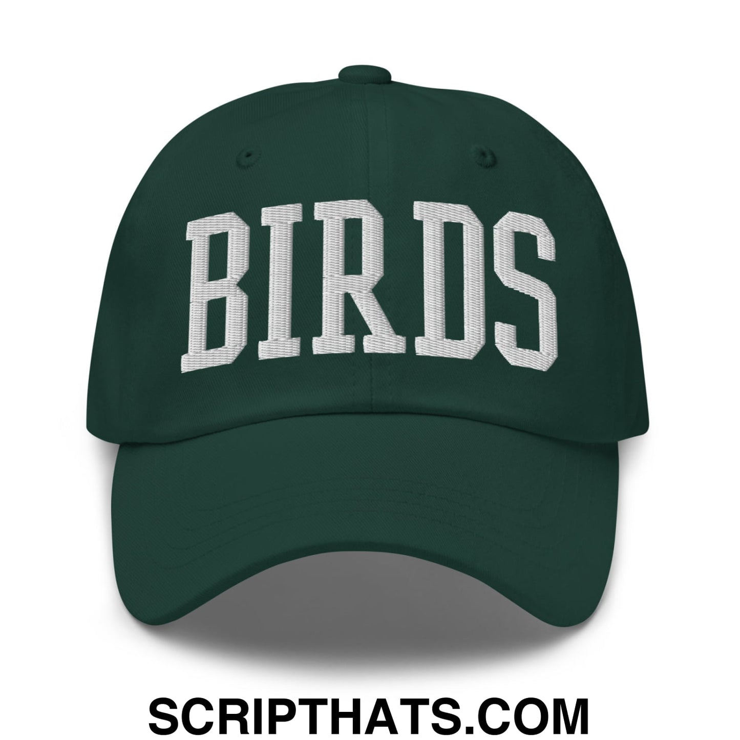 Birds Varsity Block Embroidered Unstructured Dad Hat Spruce