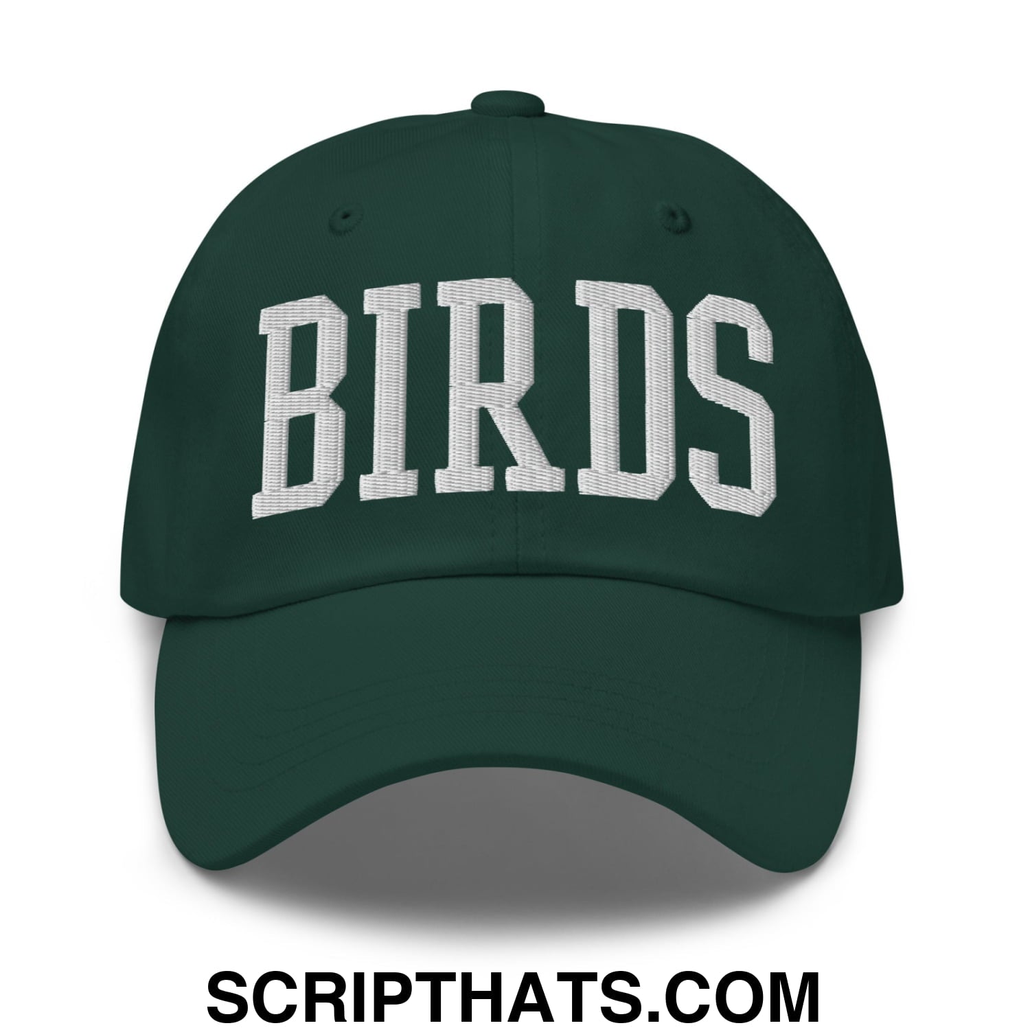 Birds Varsity Block Embroidered Unstructured Dad Hat Spruce